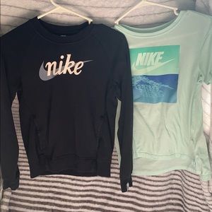 nike crewneck and short sleeve set